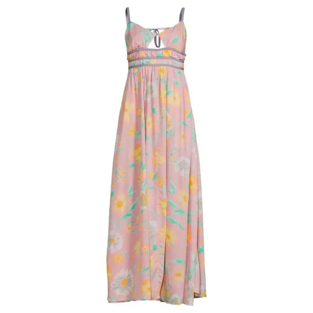 New Free People Wisteria Maxi Dress Light Combo Size Large - Picture 6 of 11